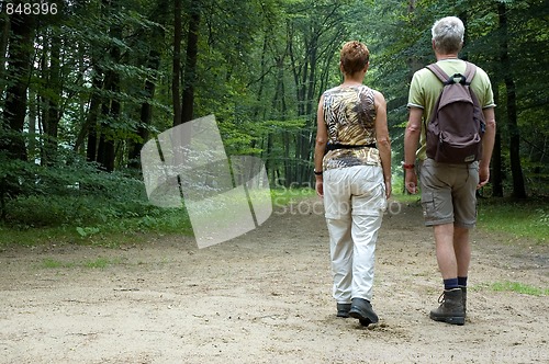 Image of Senior couple hiking