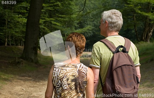 Image of senior couple hiking -2