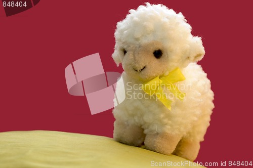 Image of A Toy Sheep In Spring