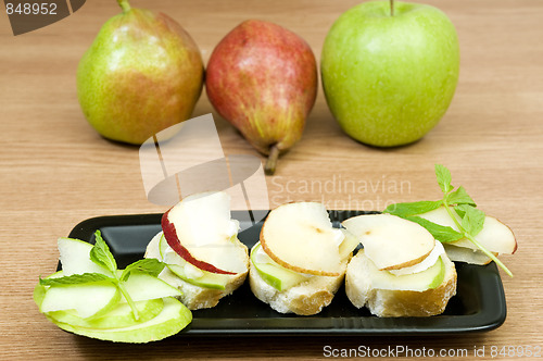 Image of cheese and fruits