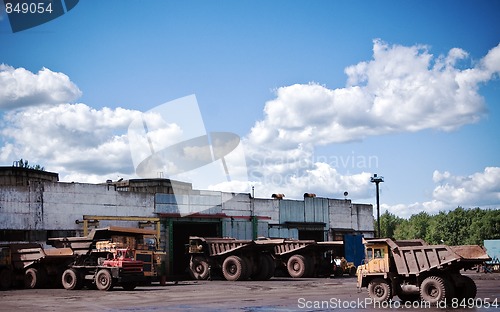 Image of Mining trucks garage