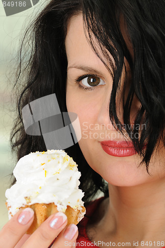 Image of woman with cake