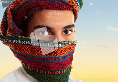 Image of Arab man wearing keffiyeh