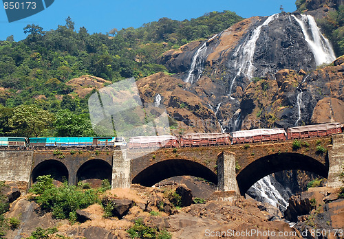Image of Dudhsagar Waterfall vand Railroad Bridge