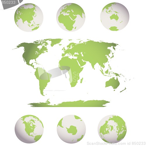 Image of world map and globes