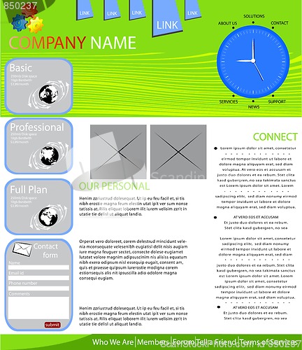 Image of  web page layout