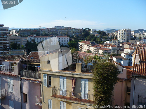 Image of France. French Riviera. Cannes. Picturesque roofs of the houses  