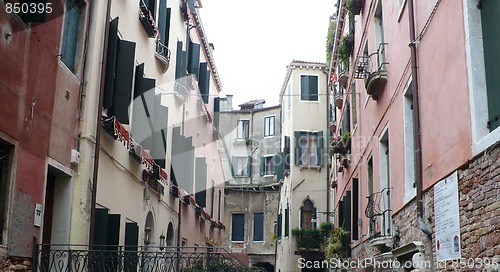 Image of Italy. Venice. The bridge-stairs through the channel  