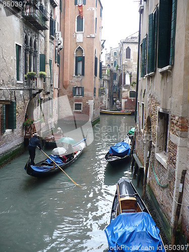 Image of Italy. Venice. Gondolas on the Venetian channels  