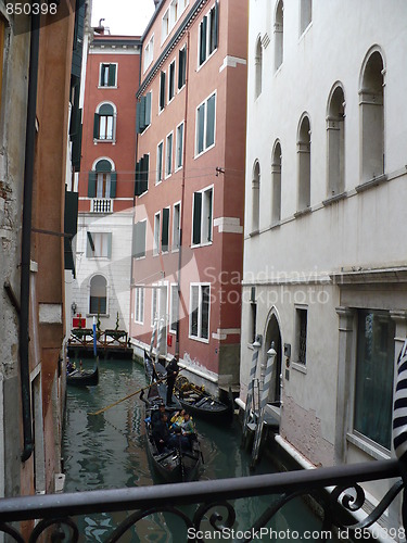 Image of Italy. Venice. Gondolas on the Venetian channels  