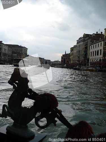 Image of Italy. Venice. The gondola hippocampus on the Grand Channel  