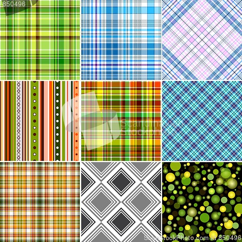 Image of  Set colorful seamless patterns
