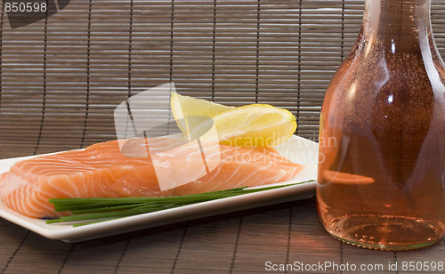 Image of salmon and rose wine