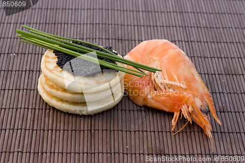 Image of caviar and shrimp