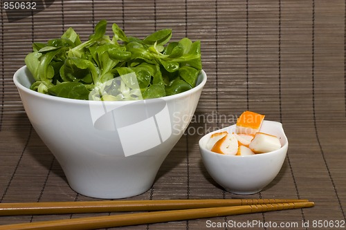 Image of salad and surimi