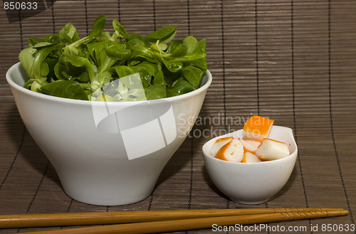 Image of salad and surimi