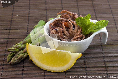 Image of asparagus and octopus