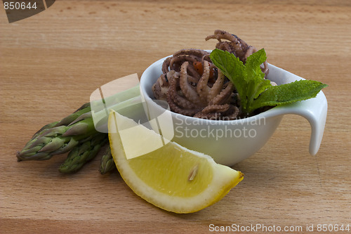 Image of asparagus and octopus