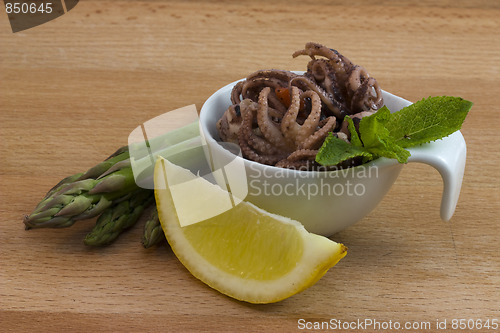 Image of asparagus and octopus