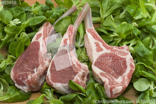 Image of Racks of lamb on salad