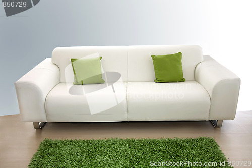 Image of White leather sofa