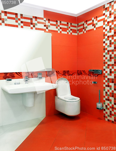 Image of Red toilet