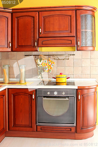 Image of Wooden kitchen detail