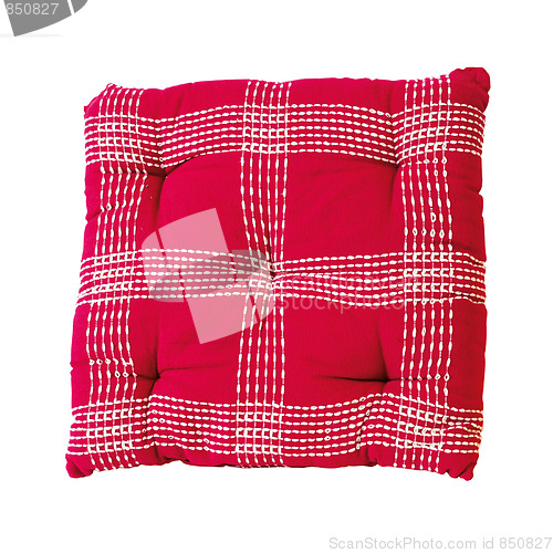 Image of Red plaid pillow