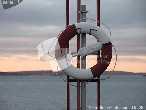 Image of Lifebuoy with the sea as background