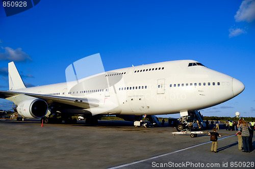 Image of Jumbojet plane in airport