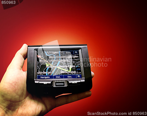 Image of Gps in a man hand.