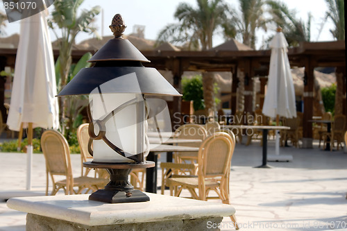 Image of Lantern in the patio of restaurant
