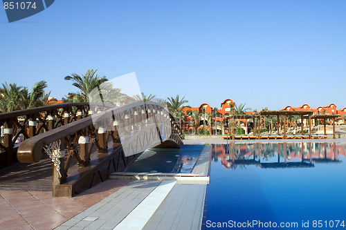 Image of Bridge Through Swimming Pool