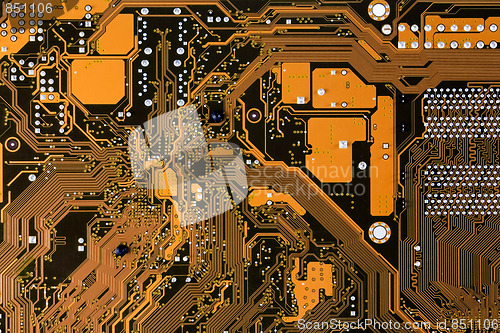 Image of Computer circuit mainboard