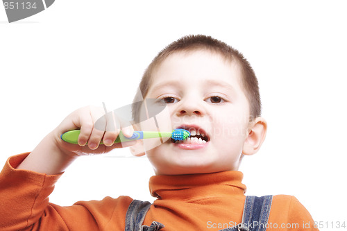 Image of Boy brushing teeth