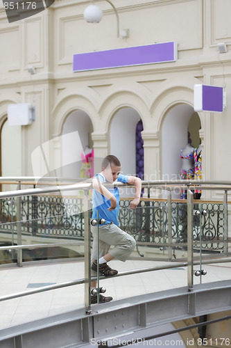 Image of Boy on bridge