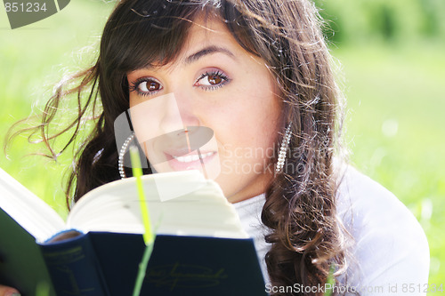 Image of Brunette with book