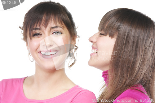 Image of Smiling women in pink
