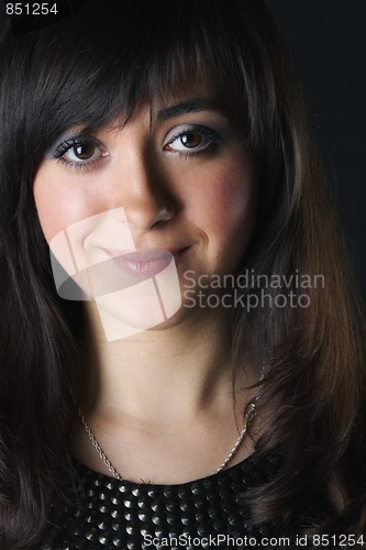 Image of Portrait of woman with brown eyes