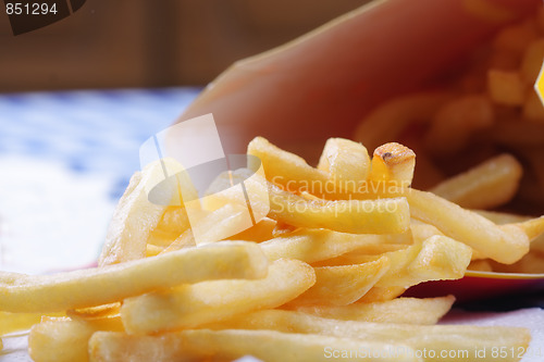 Image of French fries scattered from pocket