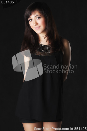 Image of Smiling woman in black