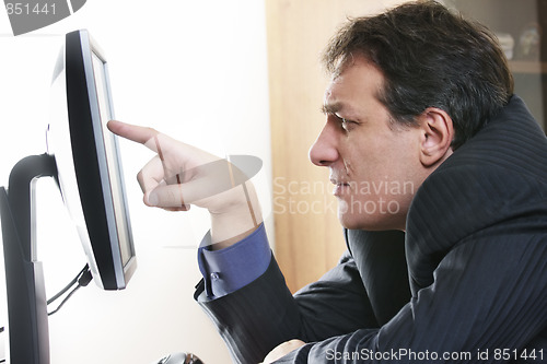 Image of Forefinger on monitor