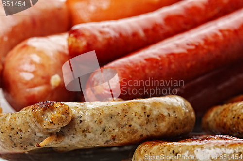 Image of Grilled sausages closeup