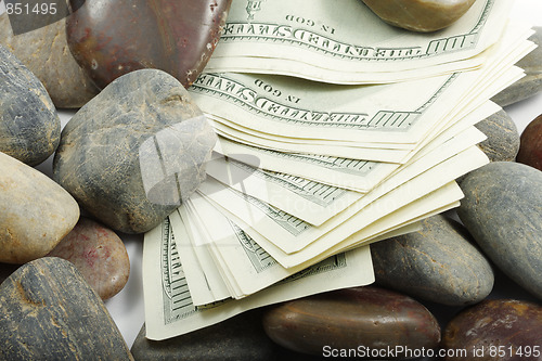 Image of Money among pebbles