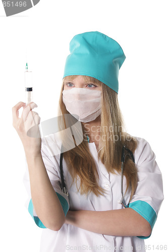 Image of Young doctor with syringe