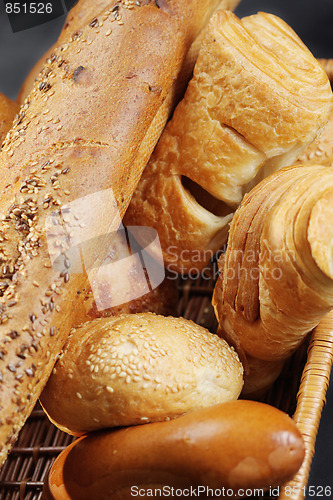 Image of Pastry in wicker basket