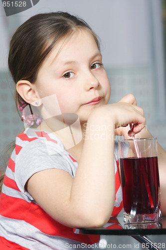 Image of Cute girl with juice