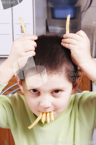 Image of Fried potato horns and teeth