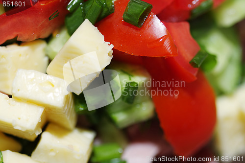 Image of Cheese salad closeup