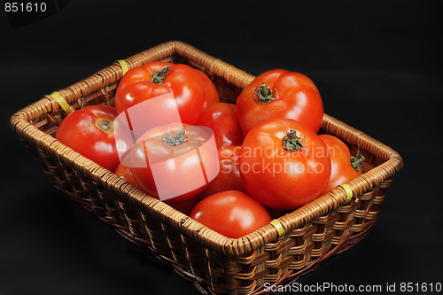 Image of Basket with only intact tomatoes